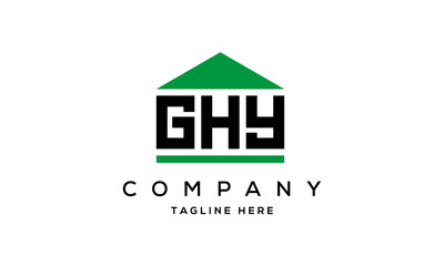 GHY three letter house for real estate logo design