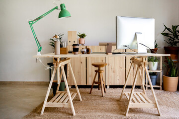 Close-up of cozy home office 