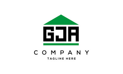 GJA three letter house for real estate logo design