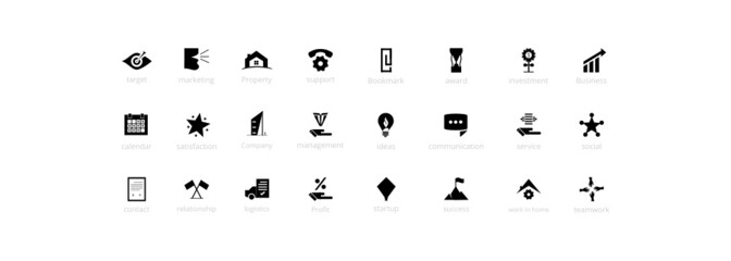 Business icon collection. Vector pictogram set. 