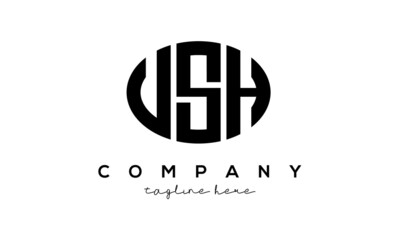 USH three Letters creative circle logo design