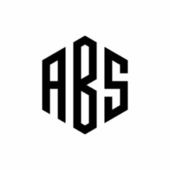 Initial three letter ABS logo hexagon