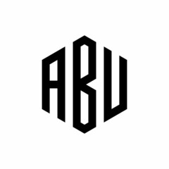 Initial three letter ABU logo hexagon