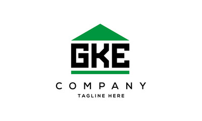 GKE three letter house for real estate logo design