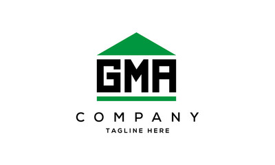 GMA three letter house for real estate logo design