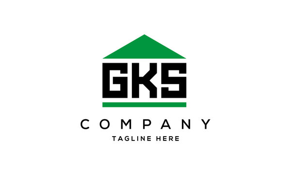 GKS three letter house for real estate logo design