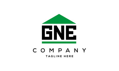 GNE three letter house for real estate logo design