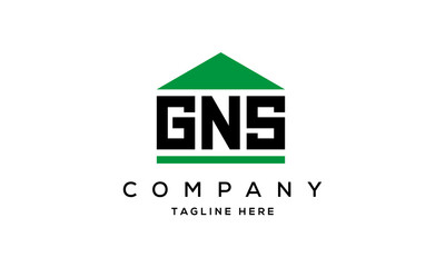 GNS three letter house for real estate logo design