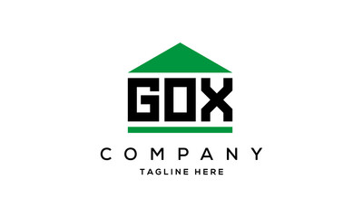 GOX three letter house for real estate logo design