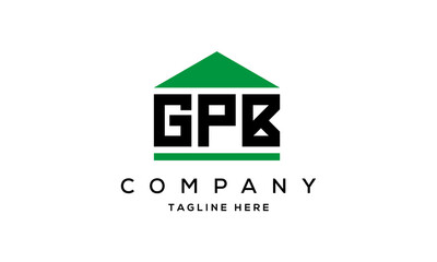 GPB three letter house for real estate logo design