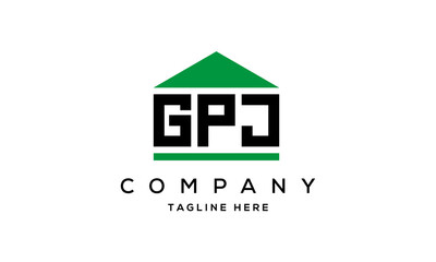 GPJ three letter house for real estate logo design