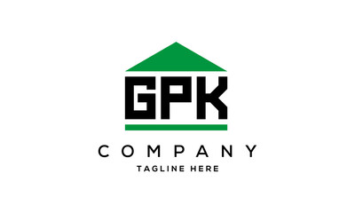 GPK three letter house for real estate logo design