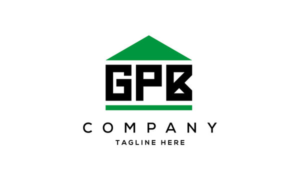 GPB three letter house for real estate logo design