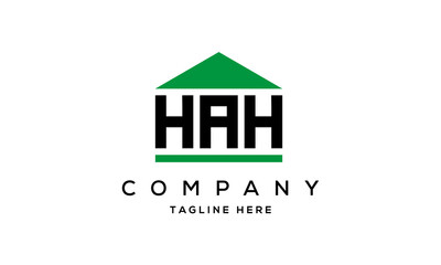 HAH three letter house for real estate logo design
