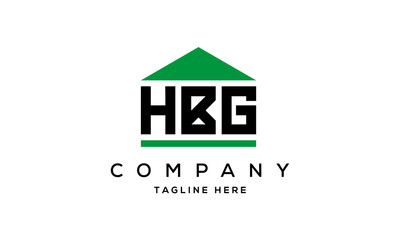 HBG three letter house for real estate logo design