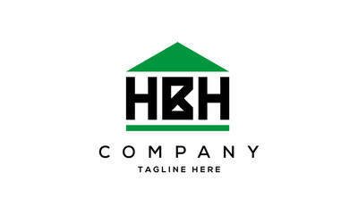 HBH three letter house for real estate logo design