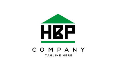 HBP three letter house for real estate logo design
