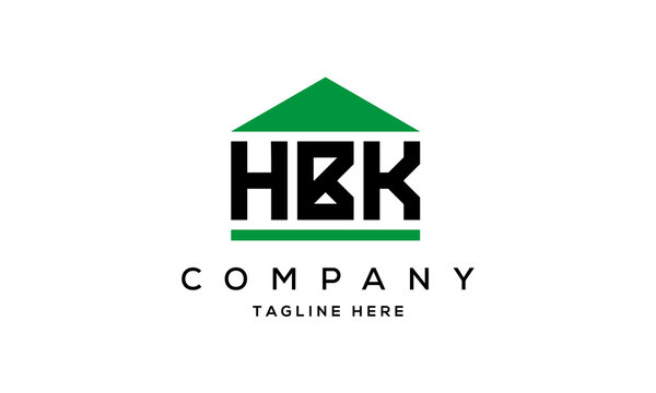 HBK three letter house for real estate logo design