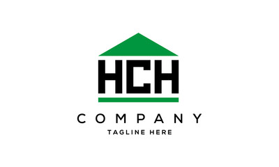 HCH three letter house for real estate logo design