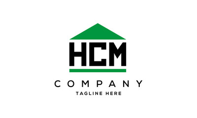 HCM three letter house for real estate logo design