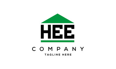 HEE three letter house for real estate logo design