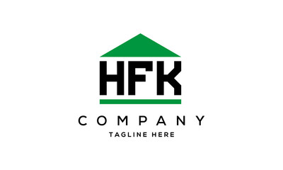 HFK three letter house for real estate logo design