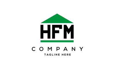 HFM three letter house for real estate logo design