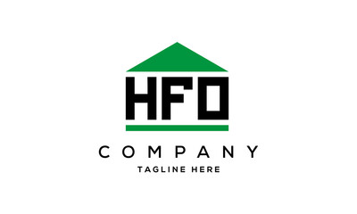 HFO three letter house for real estate logo design