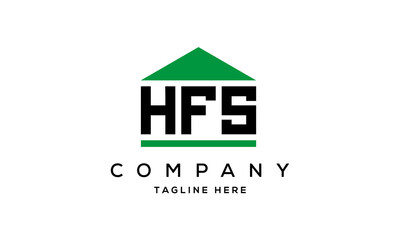 HFS three letter house for real estate logo design