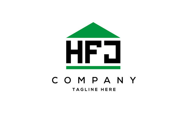 HFJ three letter house for real estate logo design