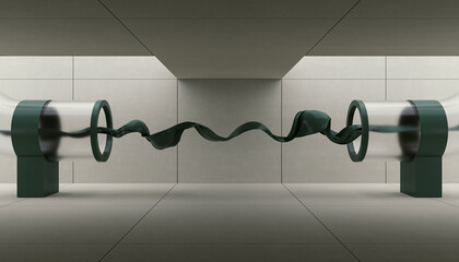 Two glass tubes carrying a cloth