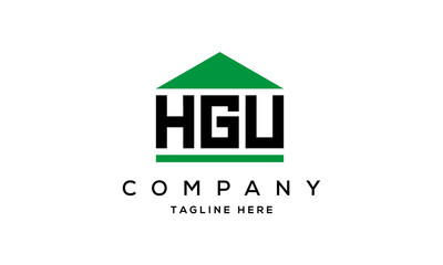 Fototapeta premium HGU three letter house for real estate logo design