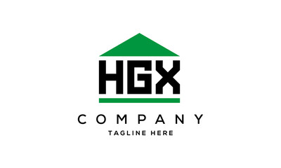 HGX three letter house for real estate logo design