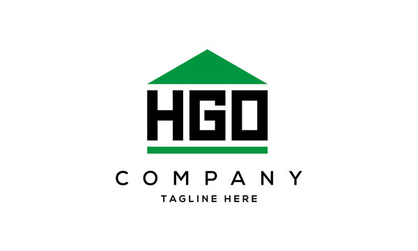 HGO three letter house for real estate logo design