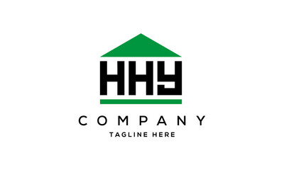 HHY three letter house for real estate logo design