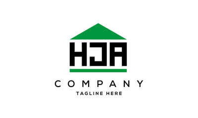 HJA three letter house for real estate logo design