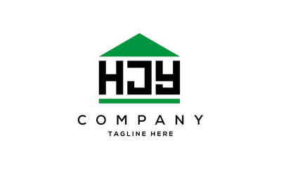 HJY three letter house for real estate logo design