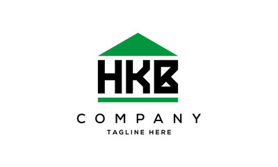 HKB three letter house for real estate logo design