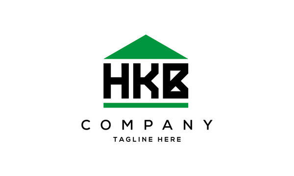 HKB three letter house for real estate logo design