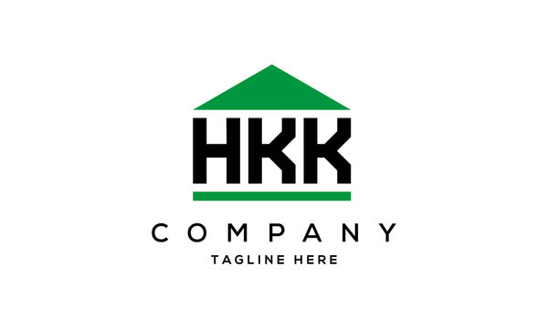HKK three letter house for real estate logo design