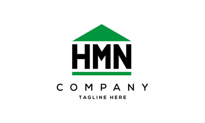 HMN three letter house for real estate logo design