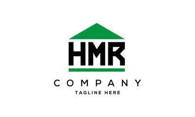 HMR three letter house for real estate logo design