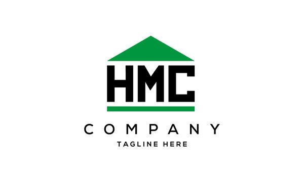 HMC three letter house for real estate logo design