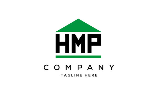 HMP three letter house for real estate logo design