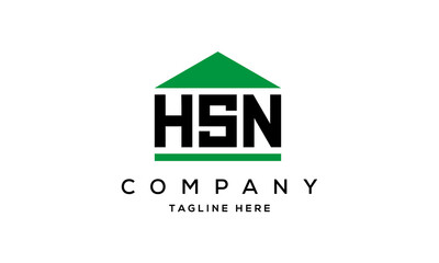 HSN three letter house for real estate logo design