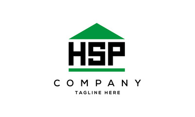 HSP three letter house for real estate logo design