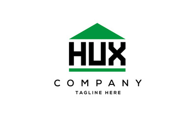 HUX three letter house for real estate logo design