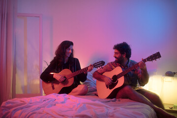 Complicity between couple of musicians