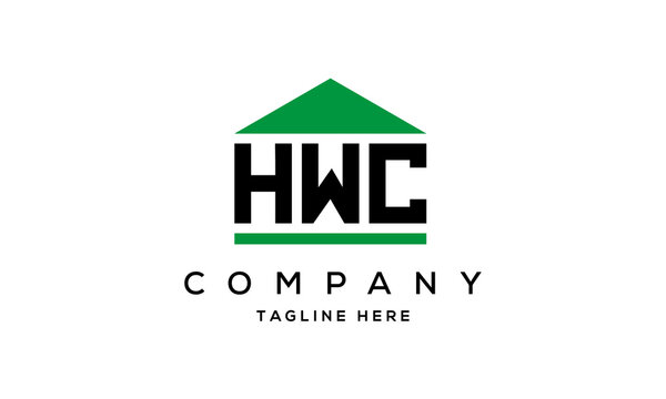 HWC three letter house for real estate logo design