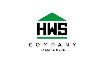 HWS three letter house for real estate logo design